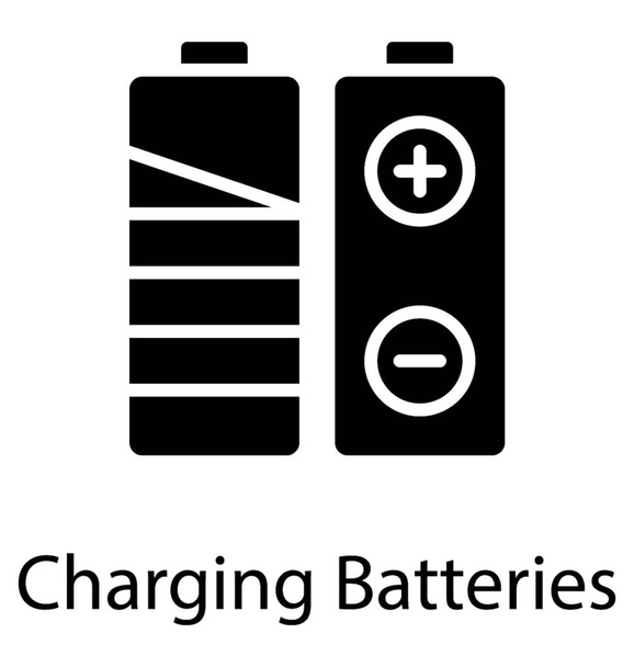 Charging batteries for storing electricity energy  - Vektor, obrázek