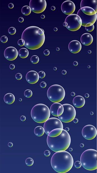 ubble with Hologram Reflection. Set of Realistic Water or Soap Bubbles for Your Design. - ベクター画像