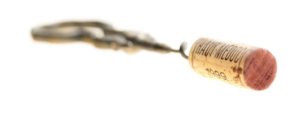 corkscrew met een kurk - Foto, afbeelding