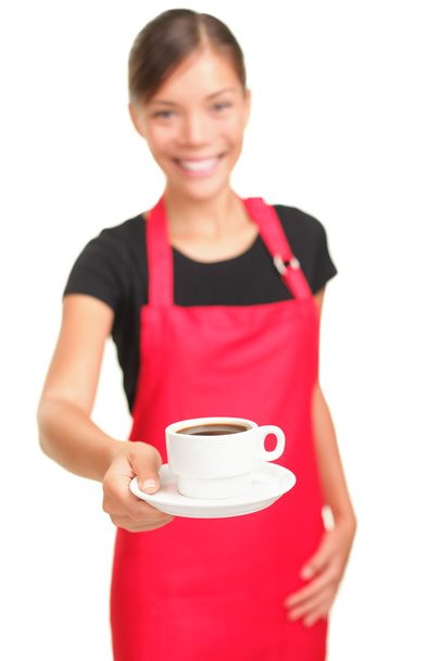 Kávé adag pincérnő - Fotó, kép