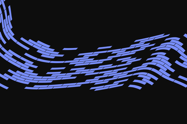 Abstraktní vektor pozadí. Modrá mřížka roztaženého na černém pozadí. Geometrické ilustrace - Vektor, obrázek
