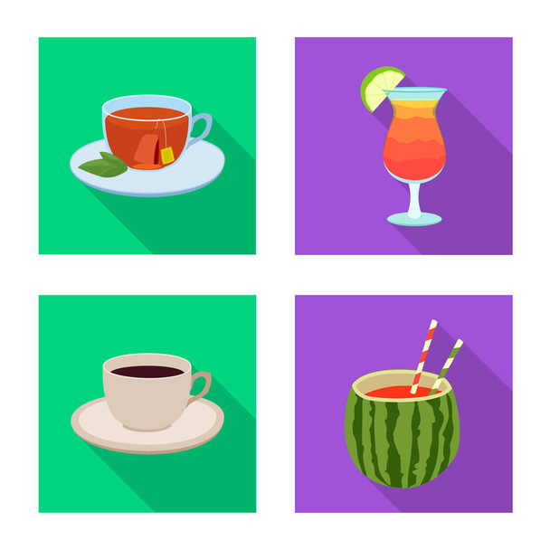Изолированный объект напитка и логотип бара. Набор напитков и праздничных акций символ для веб
. - Вектор,изображение