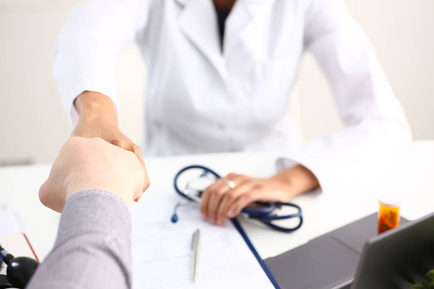 Doctor shake hand as hello with patient - Photo, Image