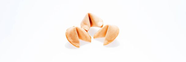 Three surprise fortune cookies isolated on white background - Photo, image