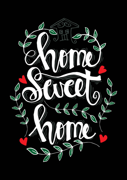 Handwriting lettering with Inspirational phrase Home sweet home. - Photo, Image