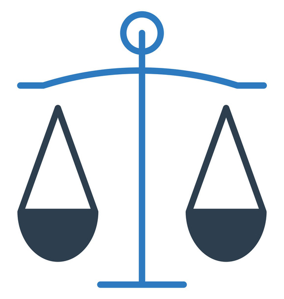 Balance Scale Isolated Vector with Line and Fill Icon  - Vector, Image