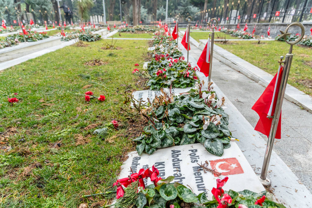 Edirnekapi mučedník hřbitov je pohřebiště se nachází v sousedství Edirnekapi v Eyup části Istanbulu provincii, Turkey.22 ledna 2017 - Fotografie, Obrázek