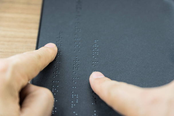 Top view of book in braille alphabet - Zdjęcie, obraz