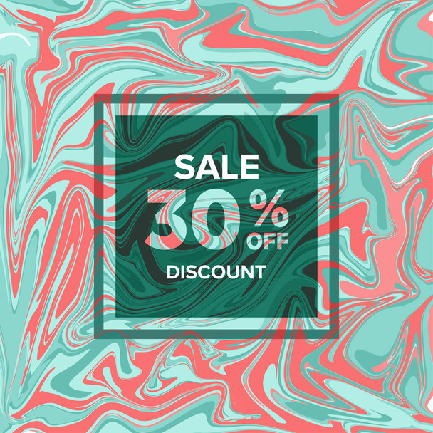 Sale Banner Marble on Background - Vector, Image