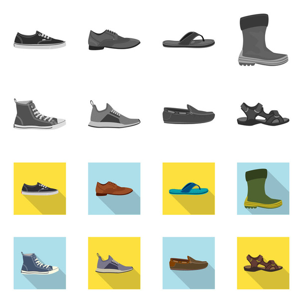 Isolated object of man and foot icon. Collection of man and wear vector icon for stock. - ベクター画像