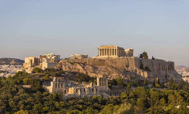 A Acrópole de Atenas, vista da colina das musas
 - Foto, Imagem