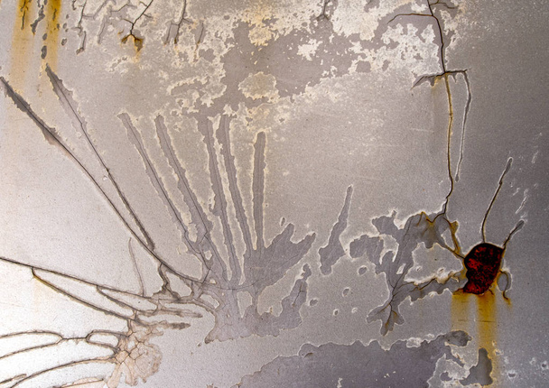 Oberfläche des alten Autolacks rissig und zerfiel - Foto, Bild
