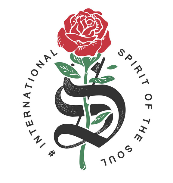 slogan met roos grafische illustratie - Vector, afbeelding