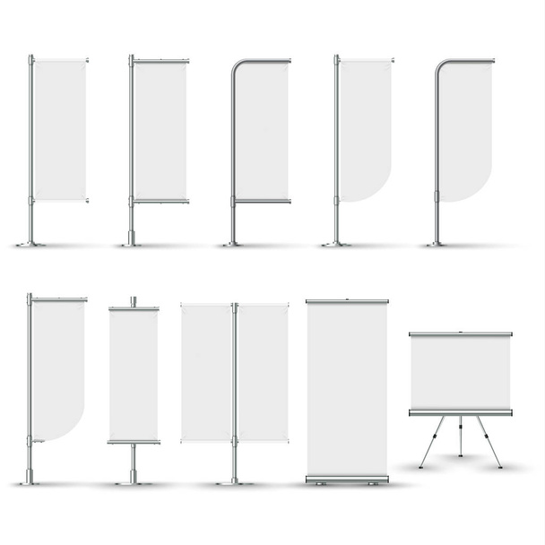 コレクション白空白の異なるデザイン バナー フラグ ベクター eps 10 - ベクター画像
