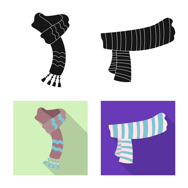 Vector design of scarf and shawl icon. Collection of scarf and accessory vector icon for stock. - Wektor, obraz