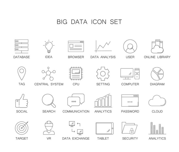 Line icons set. Big data pack.  - Vector, Image