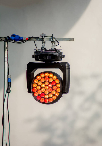 LED lighting device with a rotating head (Moving Head Wash) for lighting the stage during the concert. Close-up isolated. - Photo, Image