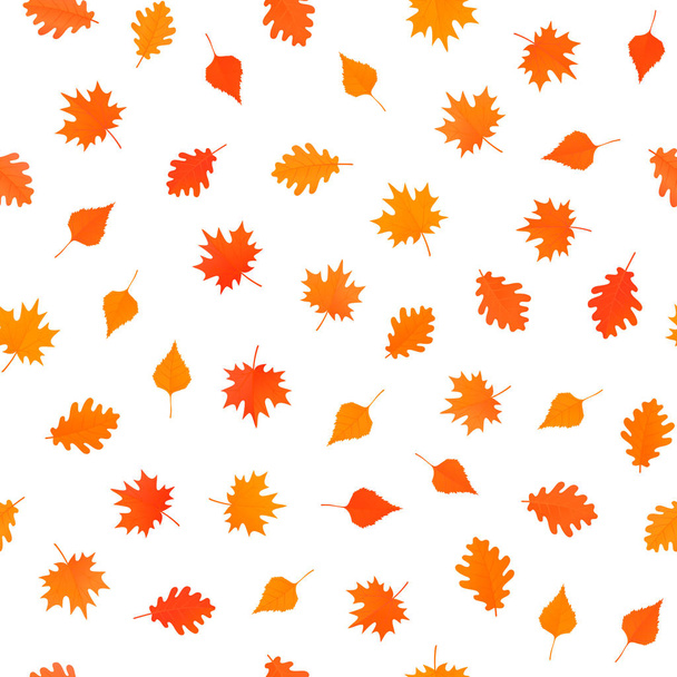 Seamless pattern with autumn orange leaves - Vektori, kuva