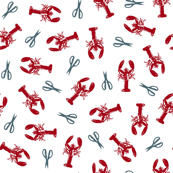 Pattern of the lobster,I made a pattern with the illustration of the lobster, - Vektor, Bild