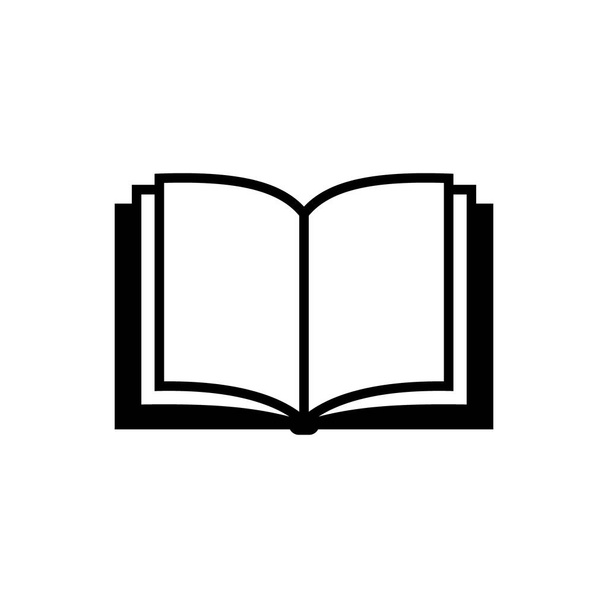 Buch öffnen Vektor einfaches Symbol. schwarze Ikone des offenen Buches. - Vektor, Bild