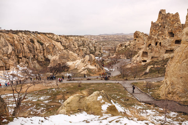 NEVSEHIR, TURKEY - JANUARY 21ST, 2018: Churches at Goreme Cappadocia at daytime - Fotó, kép