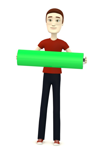 Rendering 3d del personaggio dei cartoni animati con batteria
 - Foto, immagini