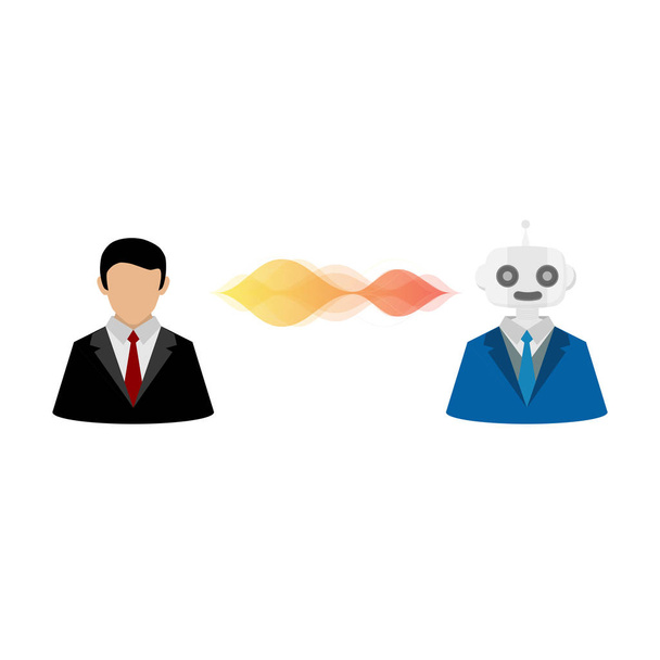 Empresario usuario y robot
 - Vector, Imagen