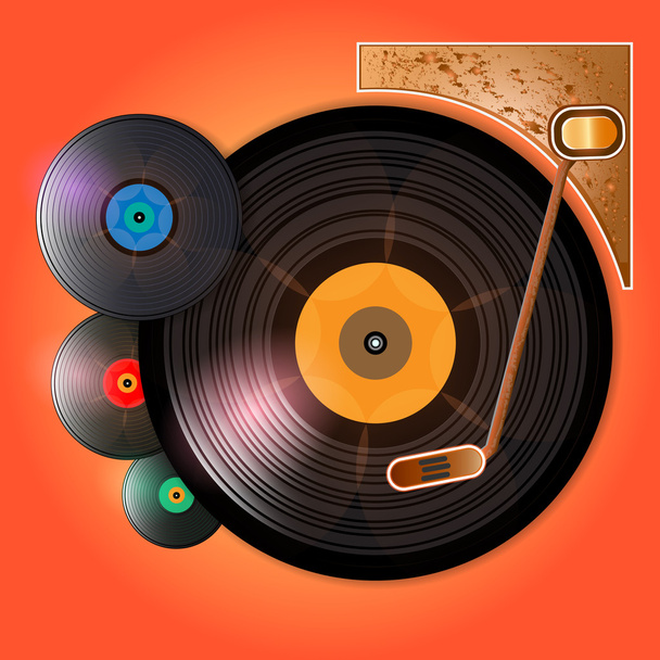 Vinyl records, vector illustration  - Vector, Image