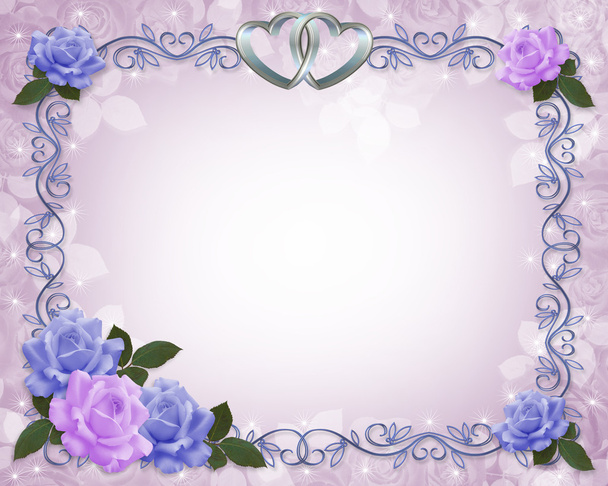 Wedding invitation roses Blue Lavender - Φωτογραφία, εικόνα