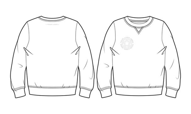 Blank sweatshirt (front and back view) - Vector, Image