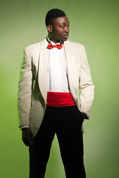 Cool black american man in suit. Fashion studio shot. - Photo, Image