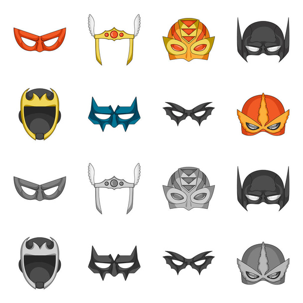 Isolated object of hero and mask icon. Collection of hero and superhero vector icon for stock. - Vektori, kuva