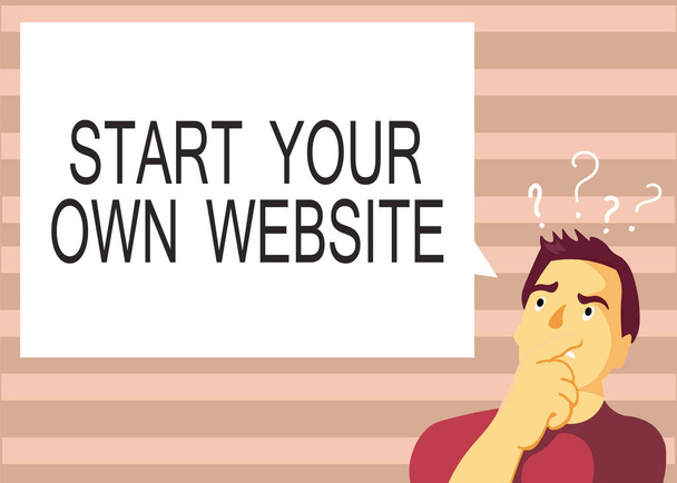 Tekst teken weergegeven: Start uw eigen Website. Conceptuele foto dienen als uitbreiding van een visitekaartje een persoonlijke Site - Foto, afbeelding