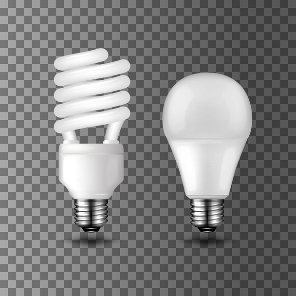 Energiesparende und energiesparende Vektorlampen - Vektor, Bild