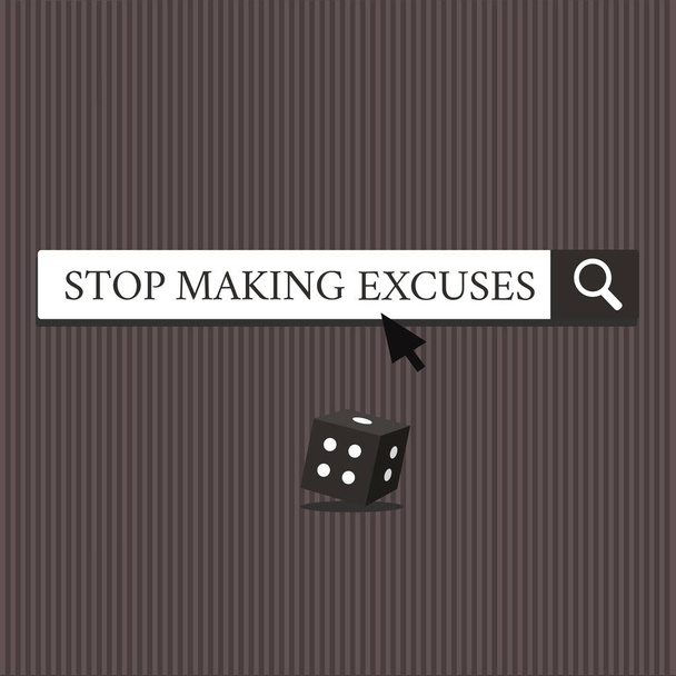 Word writing text Stop Making Excuses. Business concept for Cease Justifying your Inaction Break the Habit - Photo, Image