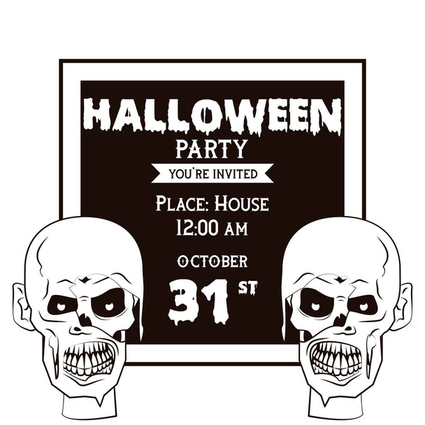 Einladungskarte zur Halloween-Party - Vektor, Bild