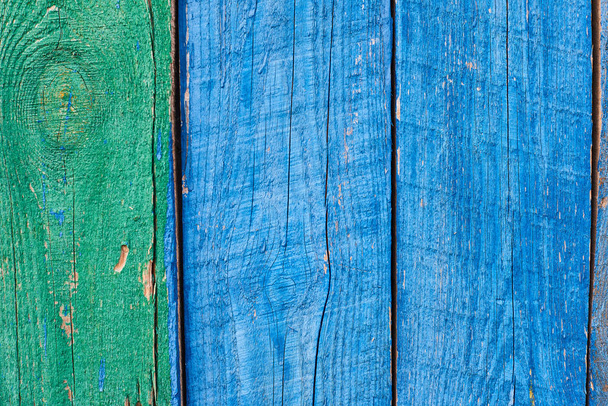 Texture of a green wooden planks, bright barn wall, rustic style - Photo, Image