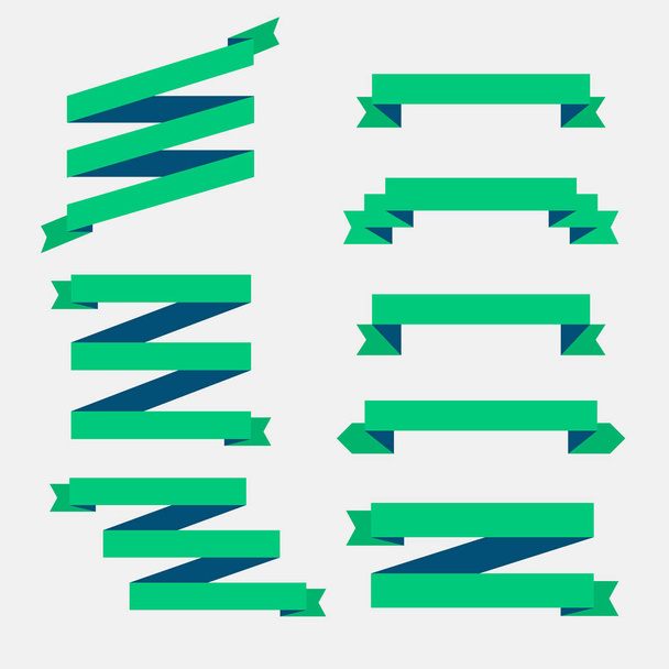 набор из зеленых плоских лент
 - Вектор,изображение