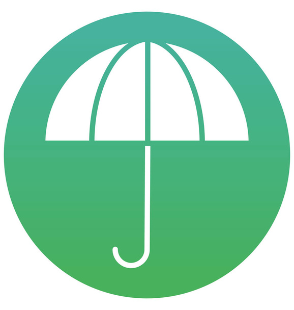 Parapluie ouvert Vecteur isolé avec ligne et icône de remplissage
  - Vecteur, image