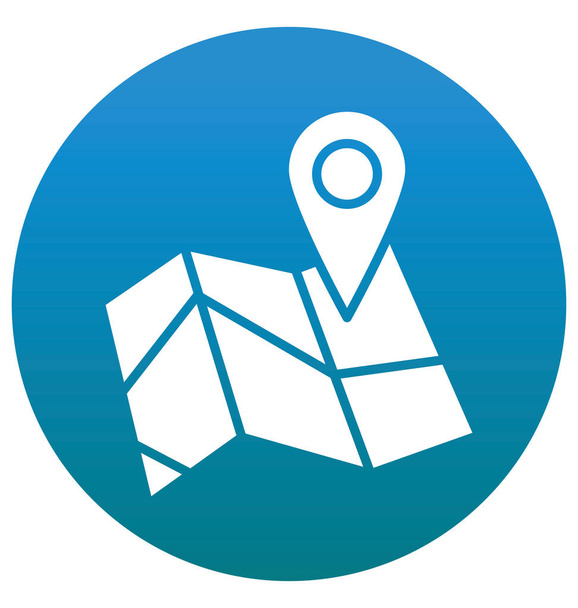 GPS Map Isolated Vector with Line and Fill Icon  - Vector, Image