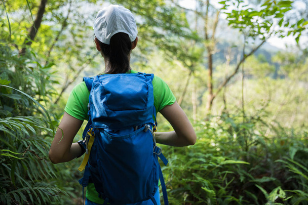 young woman backpacker - 写真・画像