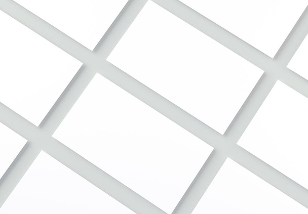 Tarjetas de visita en blanco sobre fondo gris. Mock-up para la identidad de marca. renderizado 3d
. - Foto, Imagen