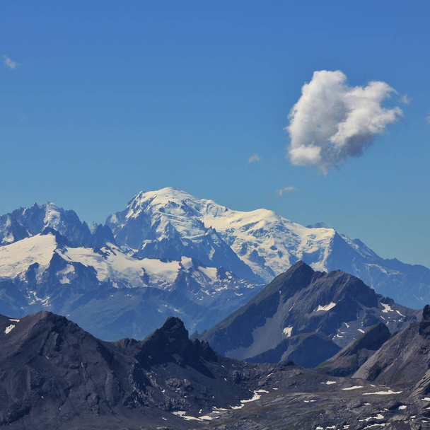 Mont Blanc. View from Diablerets Glacier. Glacier 3000, Switzerland. - Photo, Image