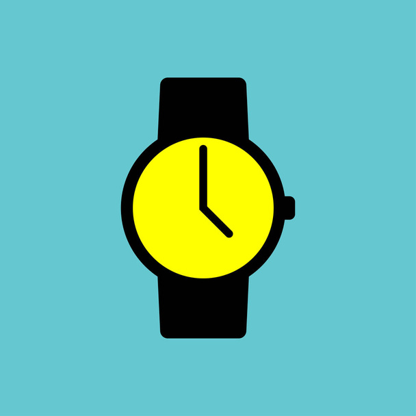 fekete ikon kék alapon sárga kijelzővel - Vektor, kép