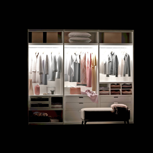 3d render of clothes wardrobe - Photo, Image