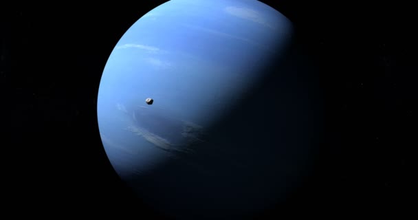 Proteus księżyc, wewnętrzny satelity planety Neptun, na orbicie wokół planety Neptun - Materiał filmowy, wideo