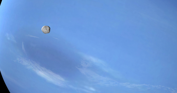 Proteus-Mond, innerer Satellit des Neptun-Planeten, kreist um Neptun-Planet - Filmmaterial, Video