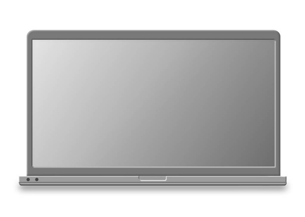 notebook cinza no fundo branco, dispositivo digital
. - Foto, Imagem