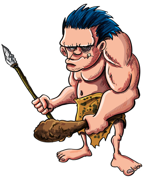 caveman κινουμένων σχεδίων ή troglodyte - Διάνυσμα, εικόνα
