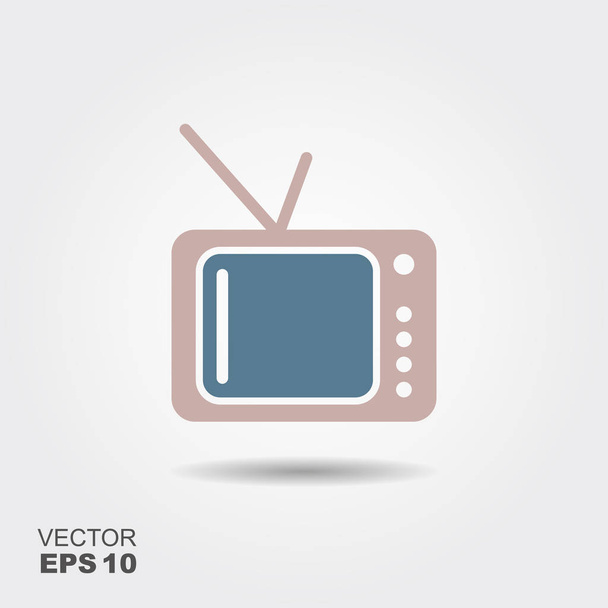 Icône TV dans un style plat isolé sur fond gris. Illustration vectorielle
 - Vecteur, image